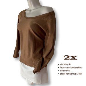 Slouchy Brown Sweater Top